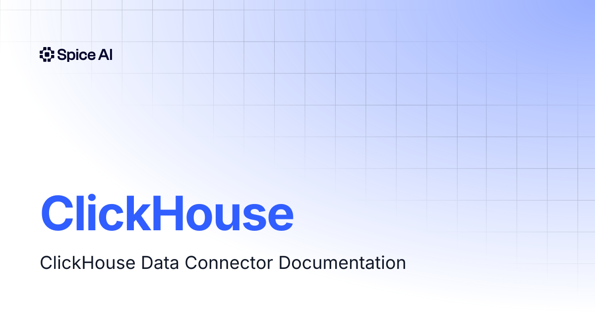ClickHouse | Spice.ai Cloud Documentation